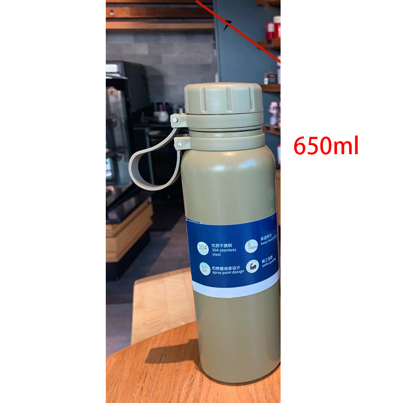 Outdoor Sports Bottle Portable Large Capacity Stainless Steel Vacuum Flask Water Cup - One Red Hill